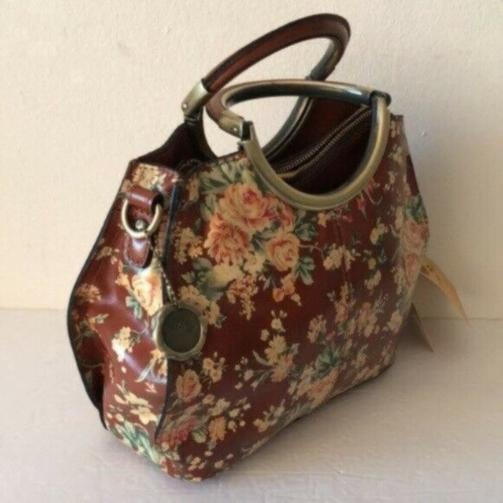 Patricia Nash Aria Handbag Leath Vintage Botanical Garden Floral Crossbody - Picture 6 of 13